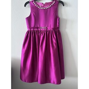 Girls couture princess dress Size 8 Multi Layered Bow Neckline Embellished